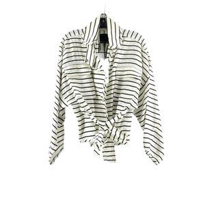 NWT Marissa Webb White Black Striped Kayla Wrap Belt Crop Jacket Size Small $598